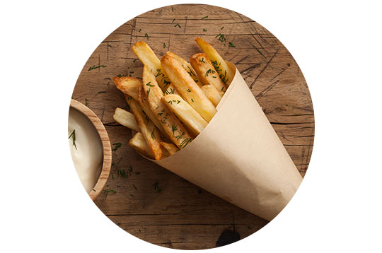 Bilde av Pommes frites som inneholder mye fett
