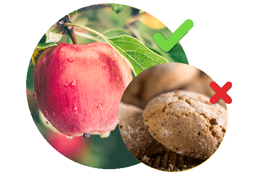 Bilde av erstatning av sukkerholdig mat med frukt